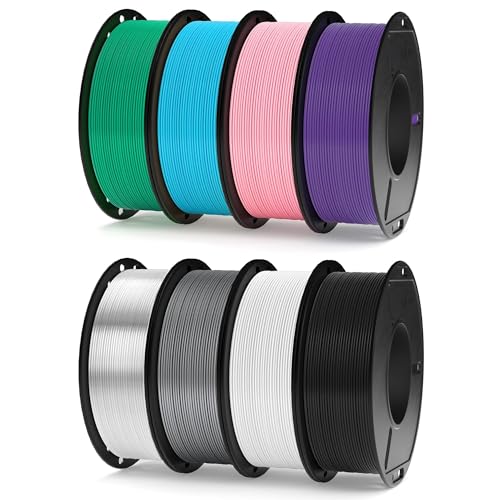 ELEGOO PLA 3D Printer Filament Bundle 1.75mm 8 Colors 250g*8 - color: 8pcs Black/White/Space Gray/Translucent/Sky Blue/Sea Green/Pink/Purple 250g Each