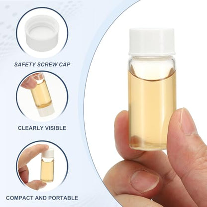PATIKIL 10Pcs 10ml Clear Glass Vials Sample Vials with Screw Cap Reagent - size: 10ml
