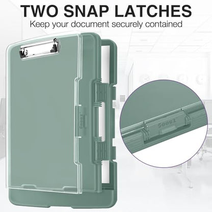 Sooez Original Clipboard with Dual Storage, Heavy Duty Clip Boards 8.5x11 - color: Green