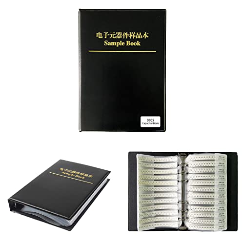 Capacitor Book 0805 SMD (0.5pF-10uF) 92 Value x 50pcs = 4600pcs SMT Kit Capacitor Chip Assortment Portfolio Folder Sample Book - size: C-0805