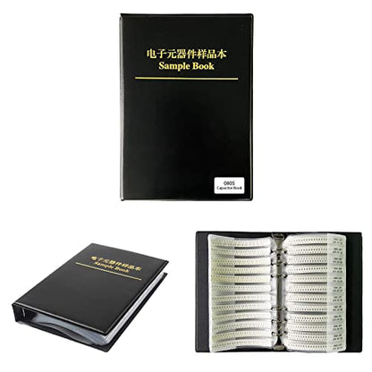 Capacitor Book 0805 SMD (0.5pF-10uF) 92 Value x 50pcs = 4600pcs SMT Kit Capacitor Chip Assortment Portfolio Folder Sample Book - size: C-0805