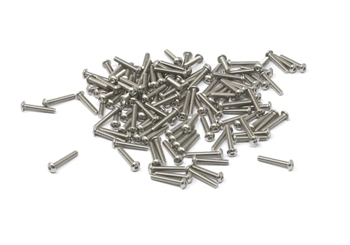 iexcell 100 Pcs M2.5 x 14mm Thread Pitch 0.45 mm Stainless Steel 304 Hex Socket Button Head Cap Screws Bolts Kit - size: M2.5 x 14mm