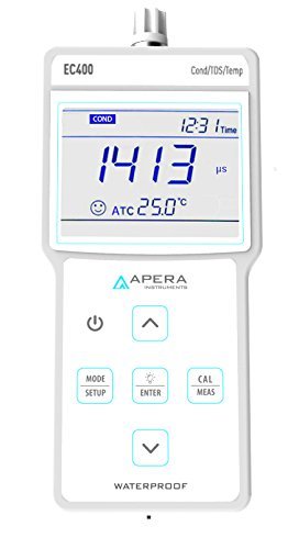Apera Instruments AI412 EC400 Portable EC (Conductivity)/TDS Meter Kit, 0 to 200.0 MS/cm Measuring Range - style: EC/TDS