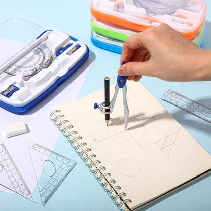 Zonon 36 Sets Math Geometry Kit, 10 Pcs Compass Rulers Protractor School