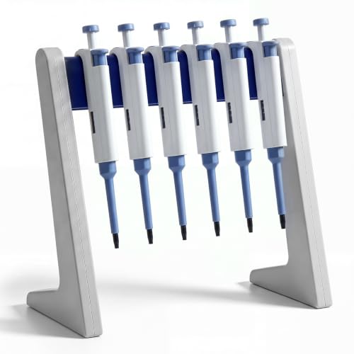 Laboratory Pipette Stand 6 Place Pipettor Rack, Stable L Shaped - style: L Shaped, Hold 6 Pipettors