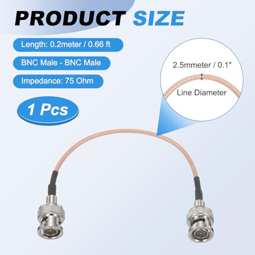 MECCANIXITY 0.66FT 3G-SDI Cable, BNC HD-SDI Cable 75 Ohm RG179, Orange - size: 0.66 FT