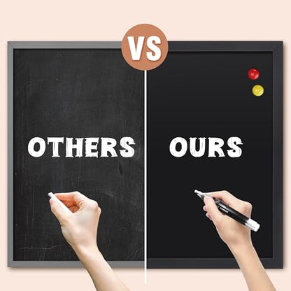 SELEAD Magnetic Chalkboard Words Sign - 24" x 36", Black Wood Frame - color: All Black, size: 36"W x 24"H