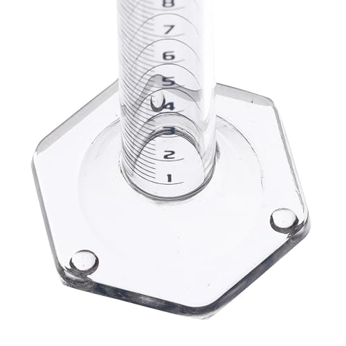 Graduated Cylinder, 10ml - Class A Tolerance ±0.10ml - Hexagonal Base - Blue Graduations - Borosilicate 3.3 Glass - Eisco Labs - size: 10mL