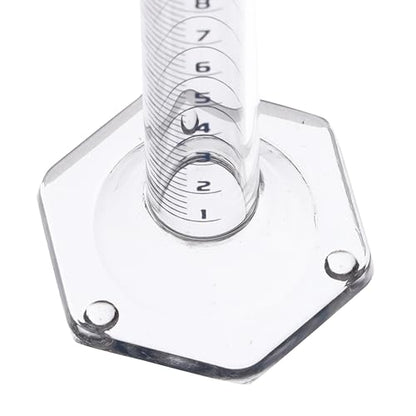 Graduated Cylinder, 10ml - Class A Tolerance ±0.10ml - Hexagonal Base - Blue Graduations - Borosilicate 3.3 Glass - Eisco Labs - size: 10mL