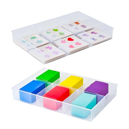 2 Pack Fixed 6 Grids Clear Plastic Organizer Sorting Tray - size: Fixed 6 Grids