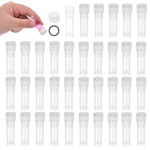 PATIKIL 1.0mL Plastic Cryogenic Vial, 64Pcs Cryogenic Storage Tube Lab Frozen Test Tube Container Storage Screw Cap for Lab Laboratory Science, White Clear - color: White, size: 1.0ml