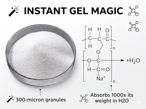 Magic Powder Super Absorbent Polymer, 16 oz Sodium Polyacrylate Powder, Instantly Turns Liquid into Slush, Science Experiments, Magic Tricks, Pranks, STEM Learning, Party Gag Gift