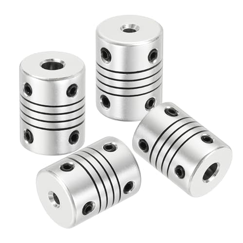 uxcell 4Pcs Flexible Couplings 3mm to 5mm Aluminum Alloy Joint Connector - size: 3mm to 5mm, style: D15 x L20mm