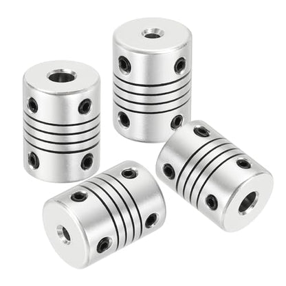 uxcell 4Pcs Flexible Couplings 3mm to 5mm Aluminum Alloy Joint Connector - size: 3mm to 5mm, style: D15 x L20mm