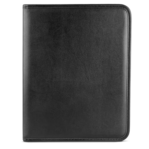 Samsill Professional Padfolio - Faux Leather Portfolio Folder for Men and Women, Leather Padfolio with 8.5 x 11 Writing Pad, Resume Portfolio Folder, Functional Business Portfolio for Meetings and Interviews, Black - size: Letter - 8.5 x 11 inches, style: