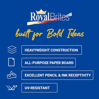 Royal Brites Illustration Boards - Heavyweight 2-Sided White - 20 in x 30 in, 9 Count