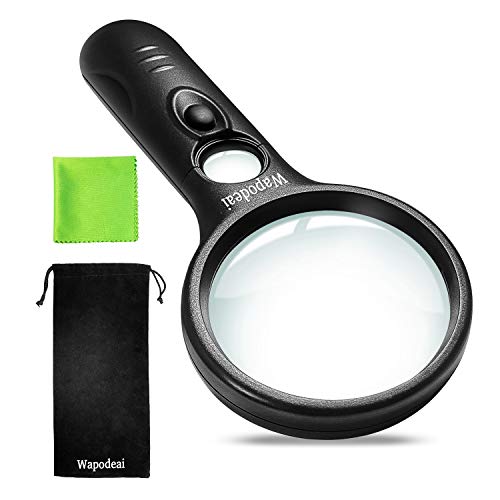 Wapodeai 3X 45X High Magnification, Suitable for Reading - color: Black