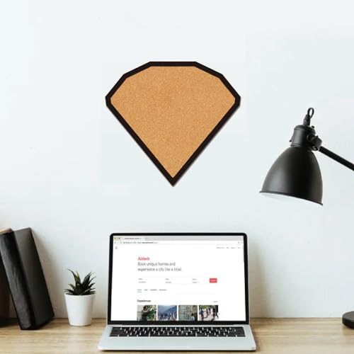 CRASPIRE Diamond Pin Cork Board Framed Bulletin Display Badge Wooden Decorative Corkboard 10.6x9.84In Wall Mounted Memory Memo Brooch Lapel Holder Storage for Home Office School Classroom Wedding - style: Diamond