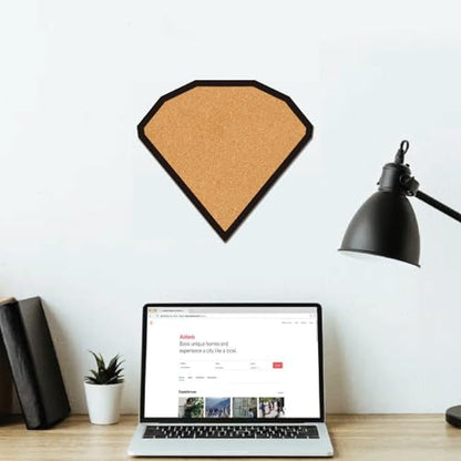 CRASPIRE Diamond Pin Cork Board Framed Bulletin Display Badge Wooden Decorative Corkboard 10.6x9.84In Wall Mounted Memory Memo Brooch Lapel Holder Storage for Home Office School Classroom Wedding - style: Diamond