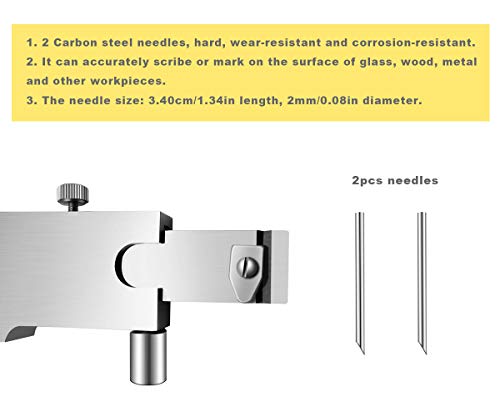 Parallel Crossed Caliper 0-20cm (0 - 8 inch) with 2 Carbide Scriber / Needle, Stainless Steel Vernier Calipers, Marking Gauge, Marking Tool