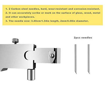 Parallel Crossed Caliper 0-20cm (0 - 8 inch) with 2 Carbide Scriber / Needle, Stainless Steel Vernier Calipers, Marking Gauge, Marking Tool