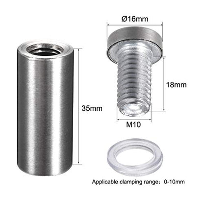 uxcell 5/8 Dia x 1-9/16"(16x40mm) Standoff Screws Wall Mount Sign Holders Acrylic Glass Nails 10pcs - size: 16mmx40mm