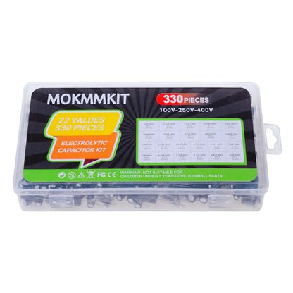 22 Values, 1uF-100uF, 100V 250V 400V, Aluminum Electrolytic Capacitor Kit - style: 100V-400V 330PCS