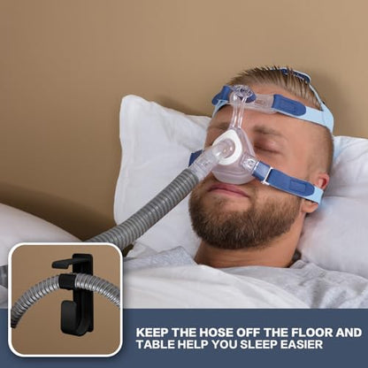 2PCS CPAP Hose Holder Hanger cpap Mask Hook & Tubing Holder for Bed with Anti-Skid Function Avoids Hose Tangle and 4 Removable Refill Strips（Damage-Free Hanging） cpap Machine Supplies - size: 2