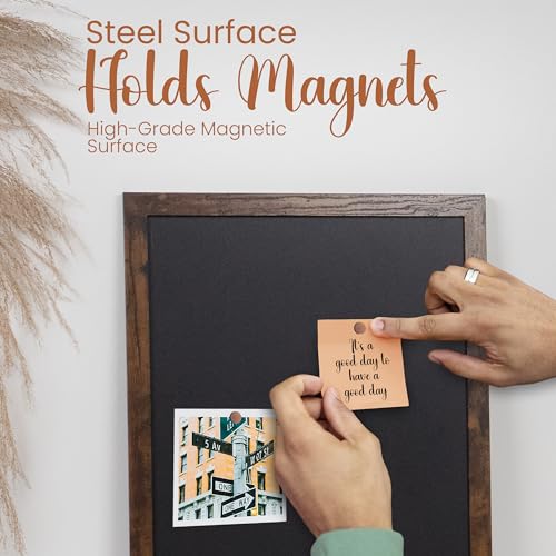Loddie Doddie Magnetic Chalkboard for Wall, Menu Board, Rustic Frame, 18x22 - color: Rustic Frame, size: 18"W x 22"H