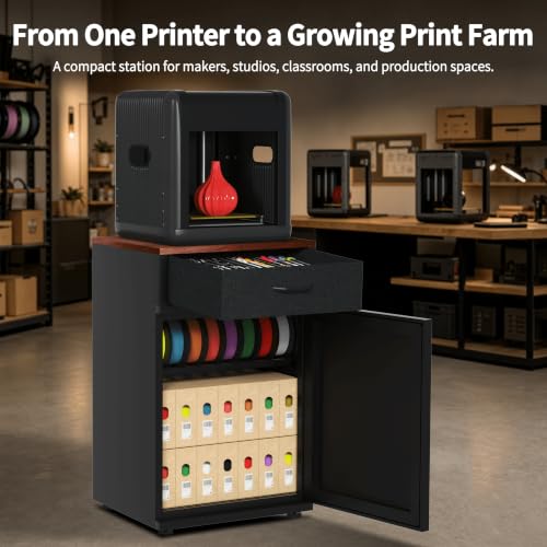 180L 3D Printer Stand with Dehumidifier & Filament Storage Cabinet - color: 180L-Black