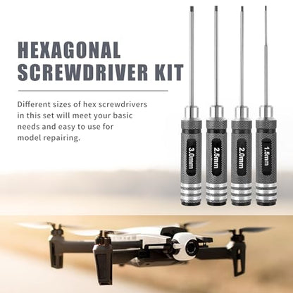RC Hex ScrewDriver Set - 4pcs 1.5mm 2.0mm 2.5mm 3.0mm RC Tool Kit