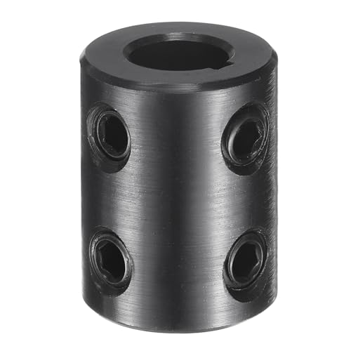 uxcell Shaft Coupling, 3/8" Bore 3/4" OD 1" Length Black Oxide Plated ASTM1045 Steel Rigid Coupling for 3D Printers Motor Wheel(4 Set Screws) - size: 3/8" Bore 3/4" OD 1" Length