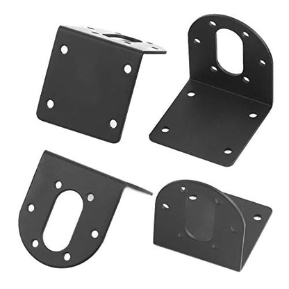 4 Pcs 37mm Diameter DC Gear Motors Mounting Bracket Black Rust Resistance Gearbox Fixed Seat Gear Reduction Motor Holder with 4 Pcs 6mm Hex Coupling for Small Stepper Motors