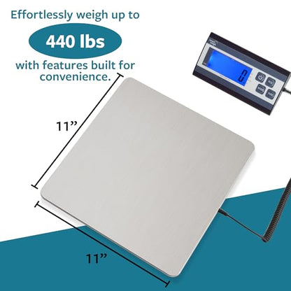 Smart Weigh Digital Shipping Scale, 440 lb x 1 oz, Stainless Steel Build - color: 440 lbs Stainless Steel Pro
