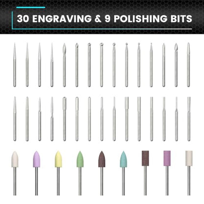 ARROWSPACE Engraving Pen, 30000RPM, Engraver Tool with 39 Bits,OLED Display