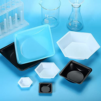 PATIKIL Hexagonal Weigh Boats, 10 Pack Plastic Small Scale Trays Powder Dispenser for Weighing Mixing, White