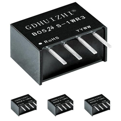 4 Pack DC-DC 5V to 24V Isolated Power Convert, Input 4.5V-5.5V, Output 24V, 1W Isolated Power Module, Over-Temperature and Short-Circuit Protection, Compact Size: 11.5x10x6 mm - color: 1 Watt, size: 5V to 24V