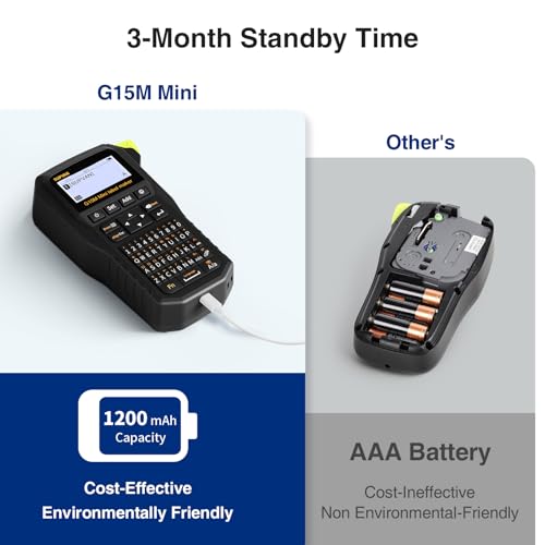 SUPVAN G15M Mini Portable Label Maker with 4 Tapes & Carrying Case