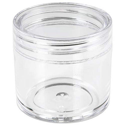 Beauticom 12 Pieces 1 oz. USA Acrylic Round Clear Jars with Flat Top Lids for Creams, Lotion, Make Up, Cosmetics, Samples, Herbs, Ointment (12 Pieces Jars + Lids, CLEAR)
