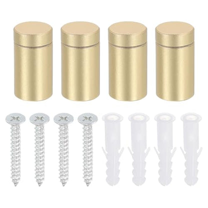 uxcell 4 Pcs Standoff Screws 1/2"x0.93" Aluminum Advertising Screws Gold