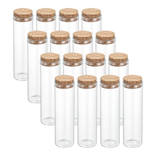 PATIKIL 50ml Glass Test Tubes with Caps Cork Stopper, 16 Pcs, 30x100MM - size: 50ml