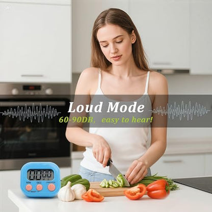 24 Pack Multi-Function Electronic Timer - Kitchen Timer,Magnetic Digital Timers,Big LCD Display, ON/Off Switch,Extensively Use in Cooking,Gym, Meeting, Classroom,Kitchen,Study,Work,Outdoor Activities - size: 24
