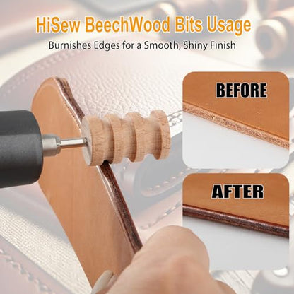 HiSew Leather Burnishing Bits for Rotary Tools -Everday Edge Finishing