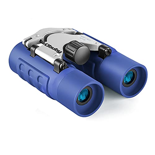 Real Binoculars for Kids Gifts for 3-12 Years Boys Girls 8x21 High-Resolution Optics Compact Toy Binocular for Bird Watching,Travel, Camping - color: Blue