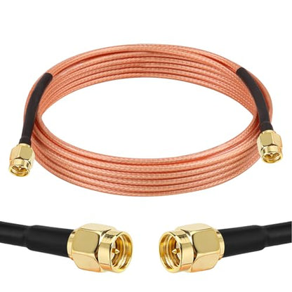 MOOKEERF SMA Male to SMA Male Cable - 10FT RG316 SMA Extension Cable 50 ohm for Router, Test Equipment, Signal Enhancer, Wireless Adapter,WiFi Antenna Applications - size: 10FT