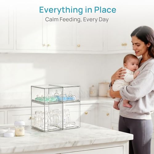 Vtopmart Clear Stackable Storage Drawers Set of 8, Plastic Organizer Bins - style: 4 Small+2 High+2 Wide