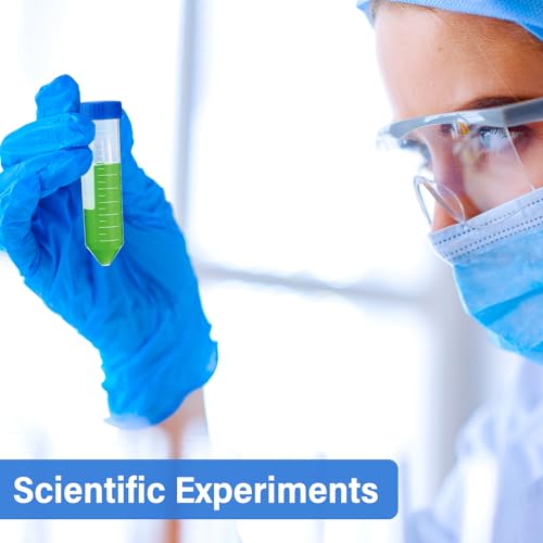 600 Pcs Plastic Centrifuge Test Tubes with Screw Caps, Blue - color: Blue