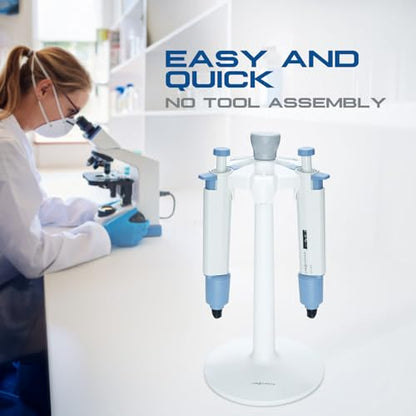 LabChoice Round Pipette Stand - Carousel Holder for Up to 6 Laboratory Micropipettes - Easy Assembly, Sturdy Base - Lab Equipment