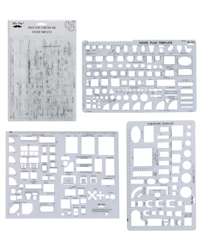Mr. Pen- House Plan, 3 pcs, Interior Design and Furniture Templates - color: Clear, size: 3 pcs