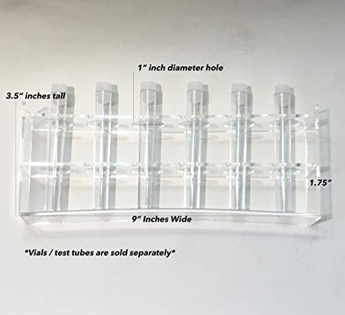 6 Hole Clear Acrylic Plastic Test Tube Bud Vase Spice Rack for Vials Bottles Toothbrush Razor Pen Display Stand